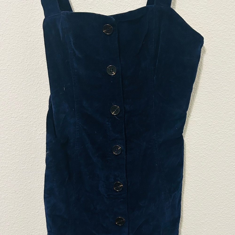 Forever 21 Navy Button-Front Mini Dress